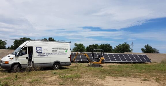 Chantier photovoltaïque à Saint-André